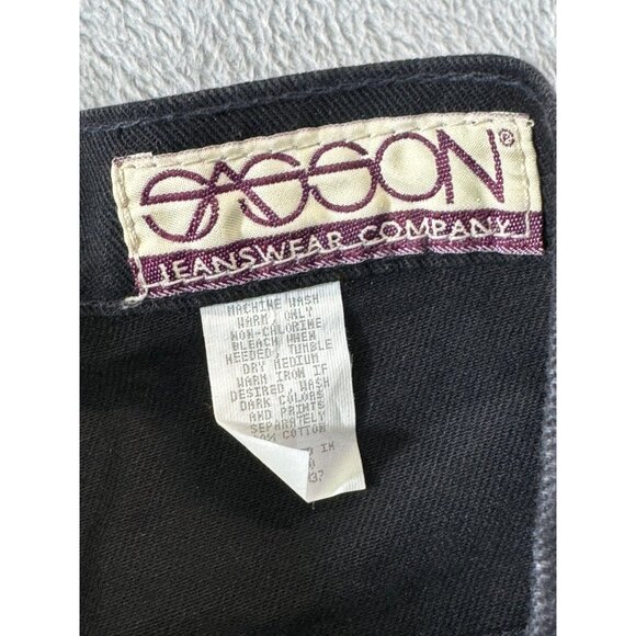 Sasson Jeans Women's 15/16 Petite Black Denim High Waisted Straight Leg NWT - Picture 3 of 16
